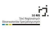 Wklejony mały logotyp na białym tło. SO RIS Sieć Regionalnych Obserwatoriów Specjalistycznych