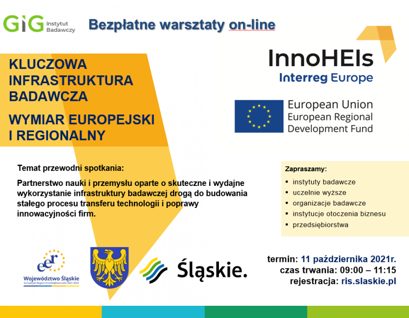 Spotkanie warsztatowe online pt. Kluczowa infrastruktura badawcza. Wymiar europejski i regionalny